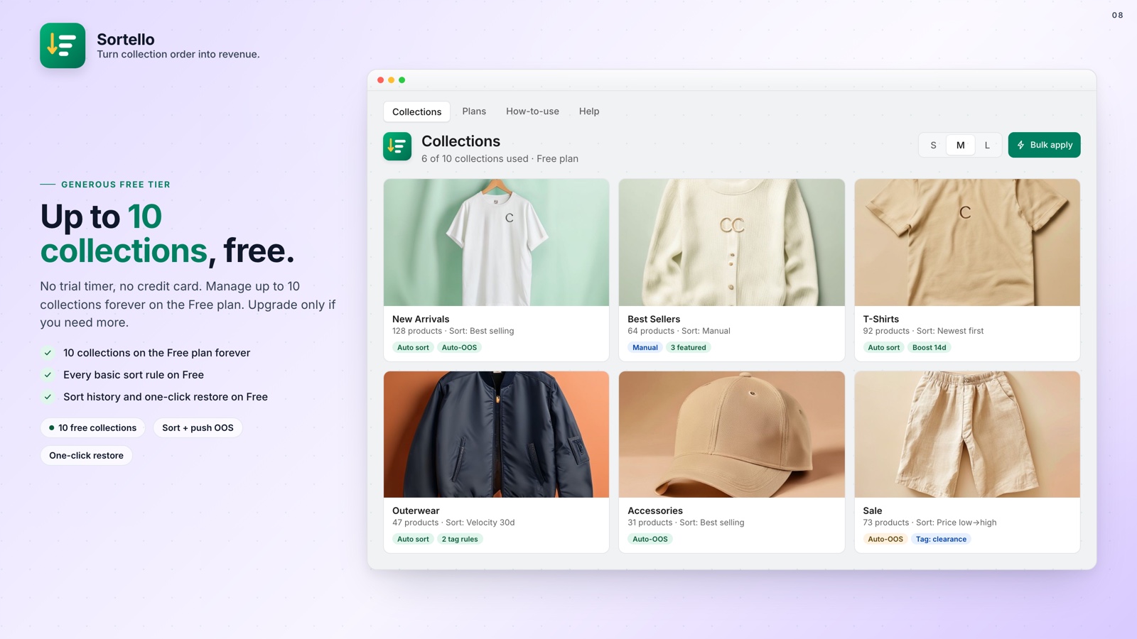 Managing 50+ Shopify collections at once in Sortello
